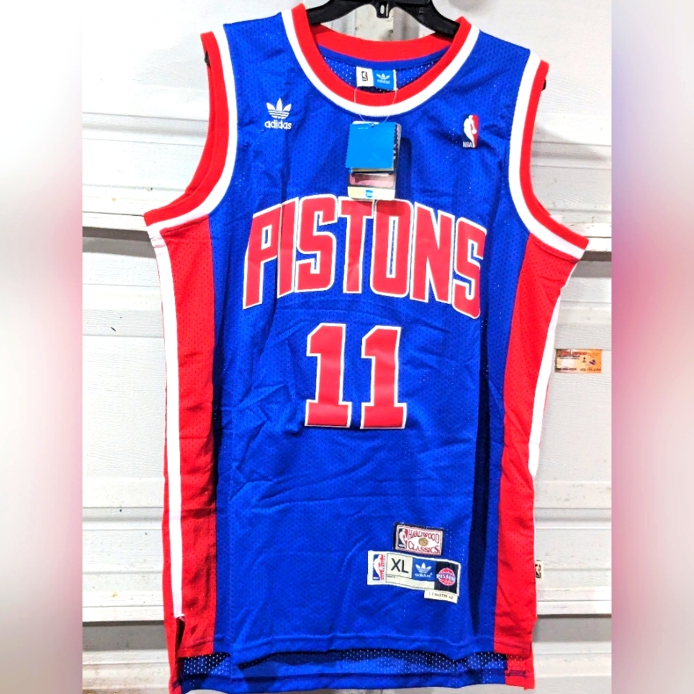 Vintage Adidas NBA Hardwood Classics  Detroit Pistons Jersey Bad Boys #11 XL New